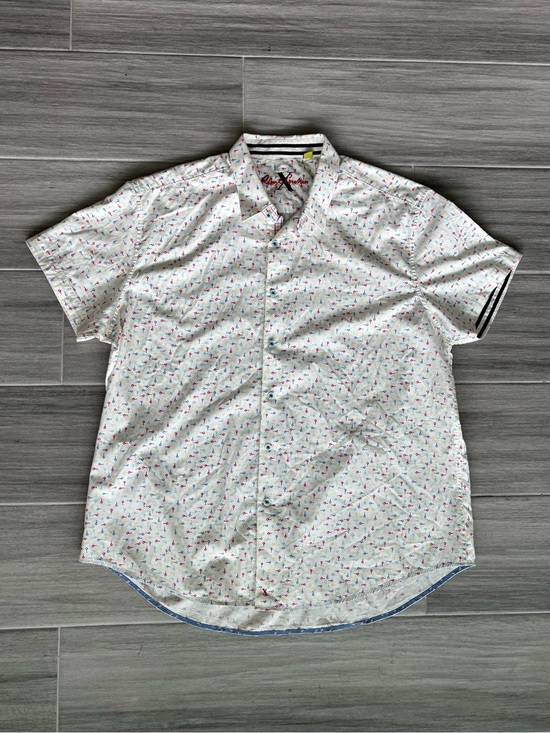 Robert Graham Other - ROBERT GRAHAM X Question Marks Shirt Men's 2XL White with Multicolor Symbols